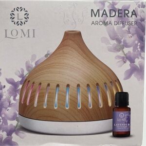 Lomi Aroma Disfuser Madera  LED Lights USB powered NOT MEDICAL USE Lavender